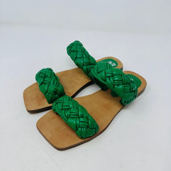 GUESS Green Braided Double Strap Flat Sandals – Size 6.5 - Picture 11 of 11